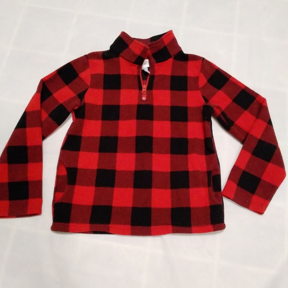 The Children's Place Buffalo Plaid Quarter Zip M 7/8